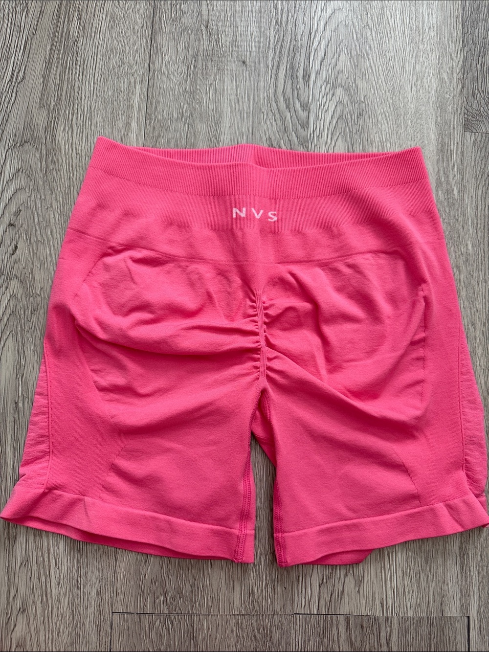 High-Rise Pink Seamless Bike Shorts with Sculpting Back
